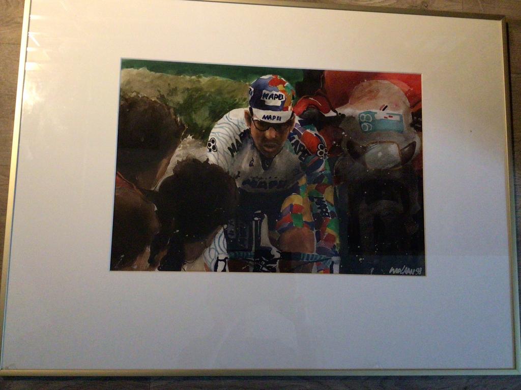 schilderij 1998  mapei parijs roubaix  franco ballerini, Ophalen, Zo goed als nieuw