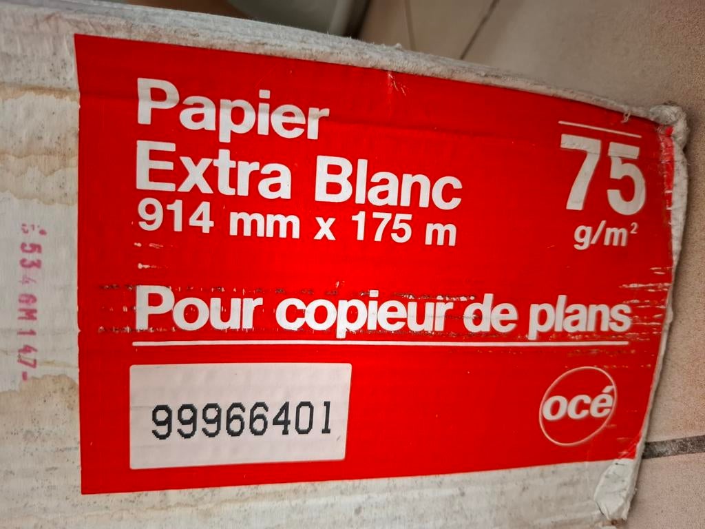 Rouleau papier extra blanc 75g/m2 175m, Enlèvement, Neuf