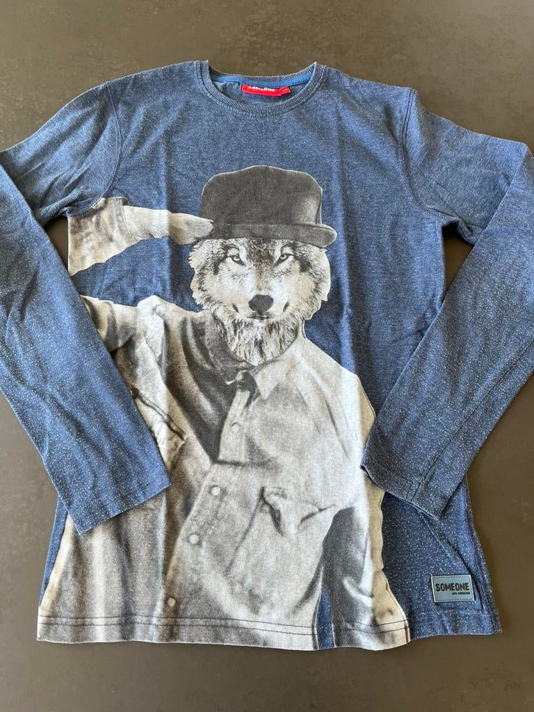 Someone blauwe longsleeve maat 164. Goede staat., Kinderen en Baby's, Gebruikt, Ophalen of Verzenden, Someone, Shirt of Longsleeve