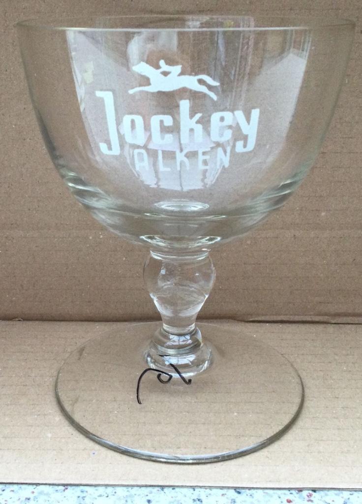 Bier brouwerij glas Jockey Cristal Alken Limburg, Verzamelen, Ophalen of Verzenden