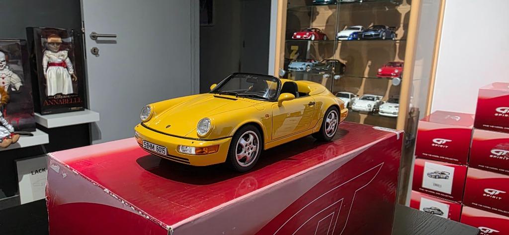 Porsche 911 (964) Speedster jaune 1/18 Gt-Spirit, Enlèvement ou Envoi, Comme neuf, Voiture, Autres marques