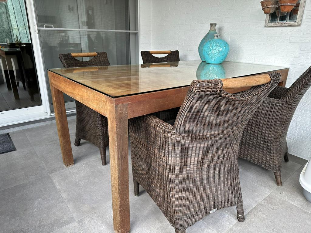 Tafel met 6 stoelen , tuinmeubelset, Enlèvement, Comme neuf