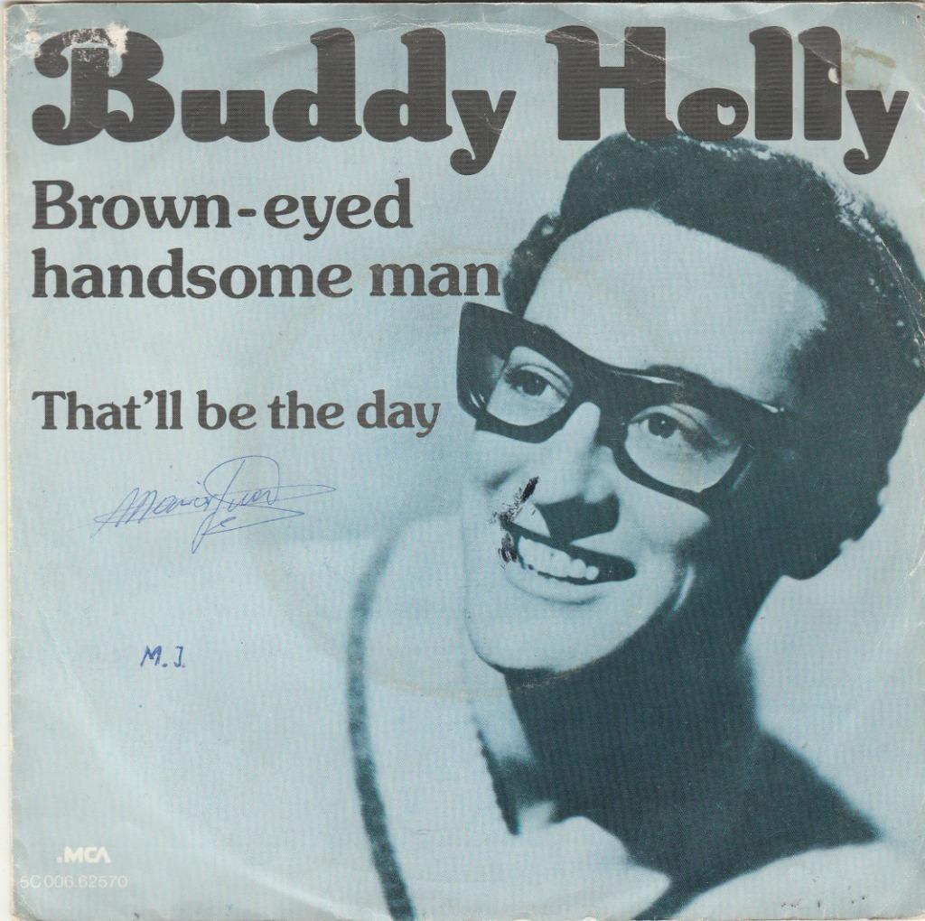 45T: Buddy Holly Brown-eyed handsome man  R'n'R, Cd's en Dvd's, Vinyl Singles, Ophalen of Verzenden, Gebruikt, Rock en Metal