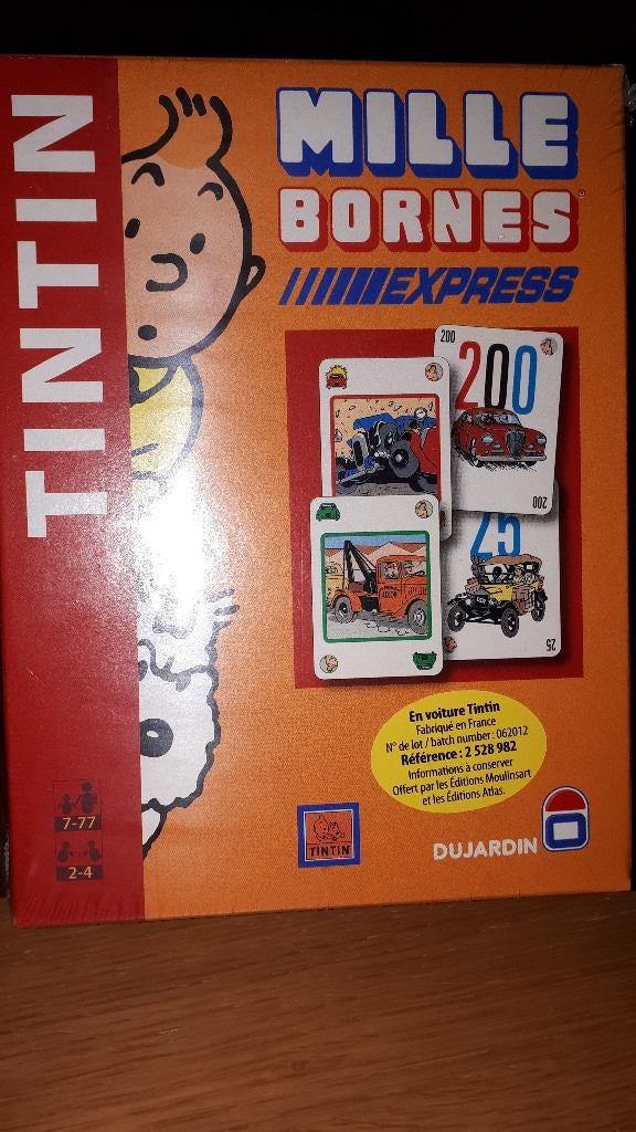 Jeu mille bornes tintin, Trois ou quatre joueurs, Enlèvement, Neuf, Dujardin