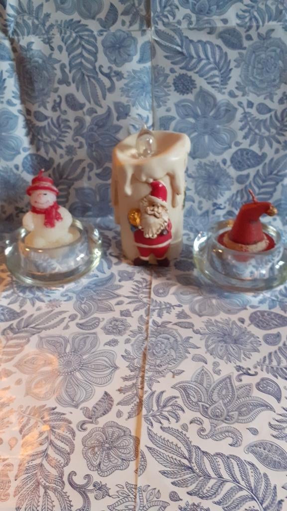Ensemble bougies et bougeoirs déco de Noël, Enlèvement ou Envoi, Comme neuf
