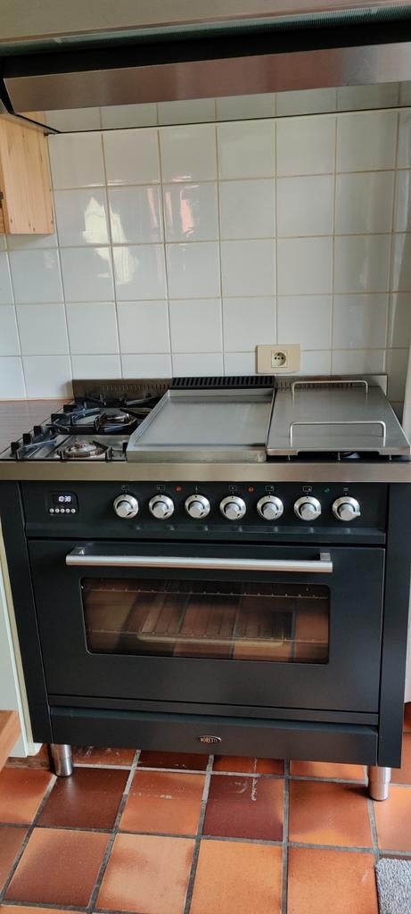 Boretti gasfornuis met elektrische oven met teppanyakiplaat, Ophalen, Zo goed als nieuw