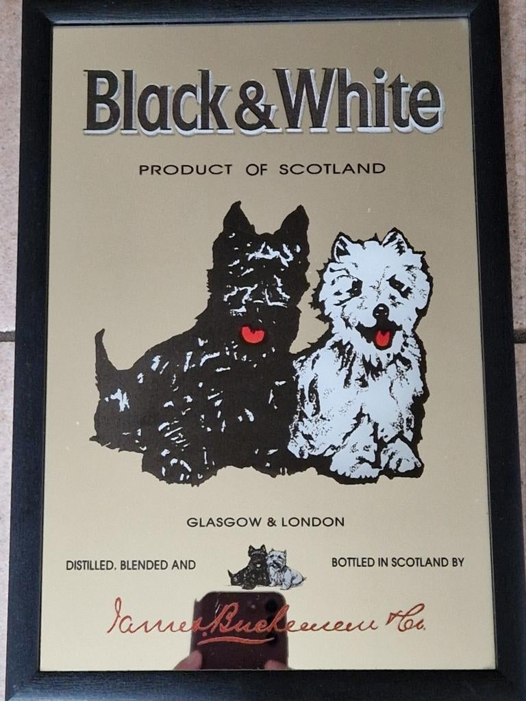 Black & White | Whisky bottled in Scotland | spiegel, Collections, Enlèvement ou Envoi, Utilisé