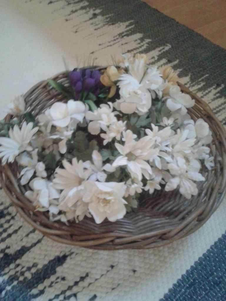 Mooie mand met bloemen, Ophalen of Verzenden, Zo goed als nieuw, Mand
