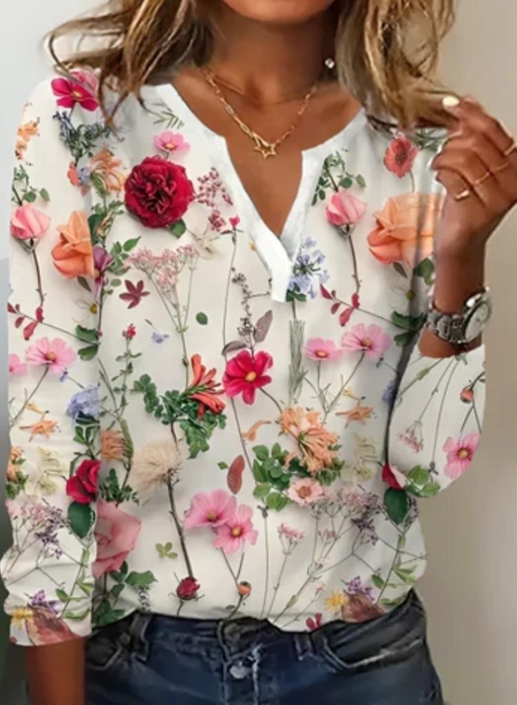 Bloes met vele bloemen one size, Kleding | Dames, Ophalen of Verzenden, Nieuw, Wit