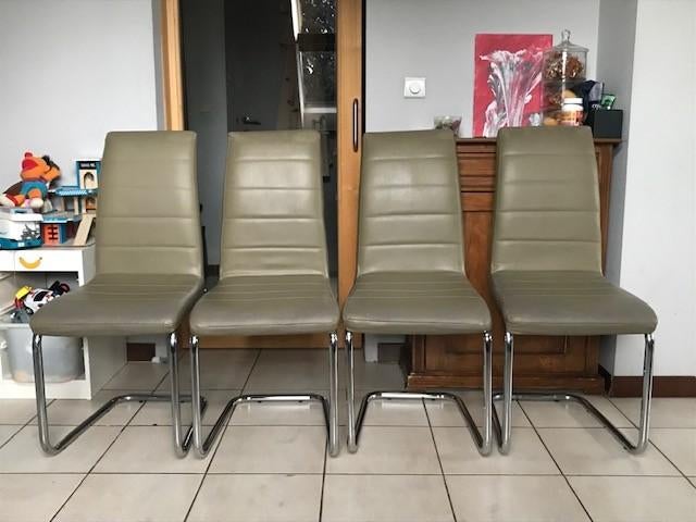 Vier stoelen voor eettafel, Ophalen, Metaal, Vier