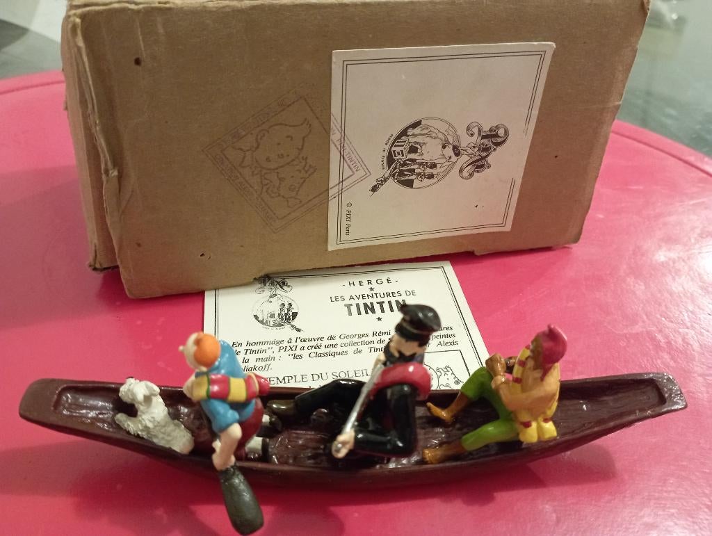 Pixi 4520 Tintin Haddock Snowy kano BC tube, Verzamelen, Beelden en Beeldjes, Gebruikt, Overige typen, Verzenden