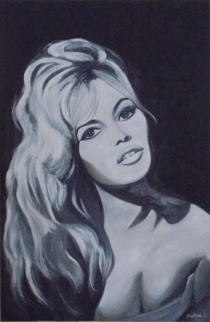 Brigitte Bardot 1 groot olieschilderij (75x115 cm), Ophalen of Verzenden