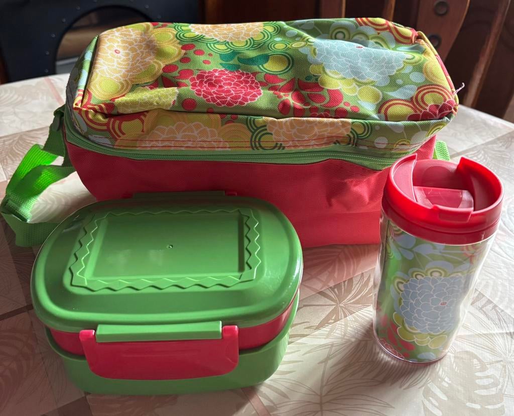 Nieuwe koelbox met drinkbeker,2 bakjes,vork en lepel., Caravanes & Camping, Glacières, Enlèvement ou Envoi, Neuf, Sac isotherme