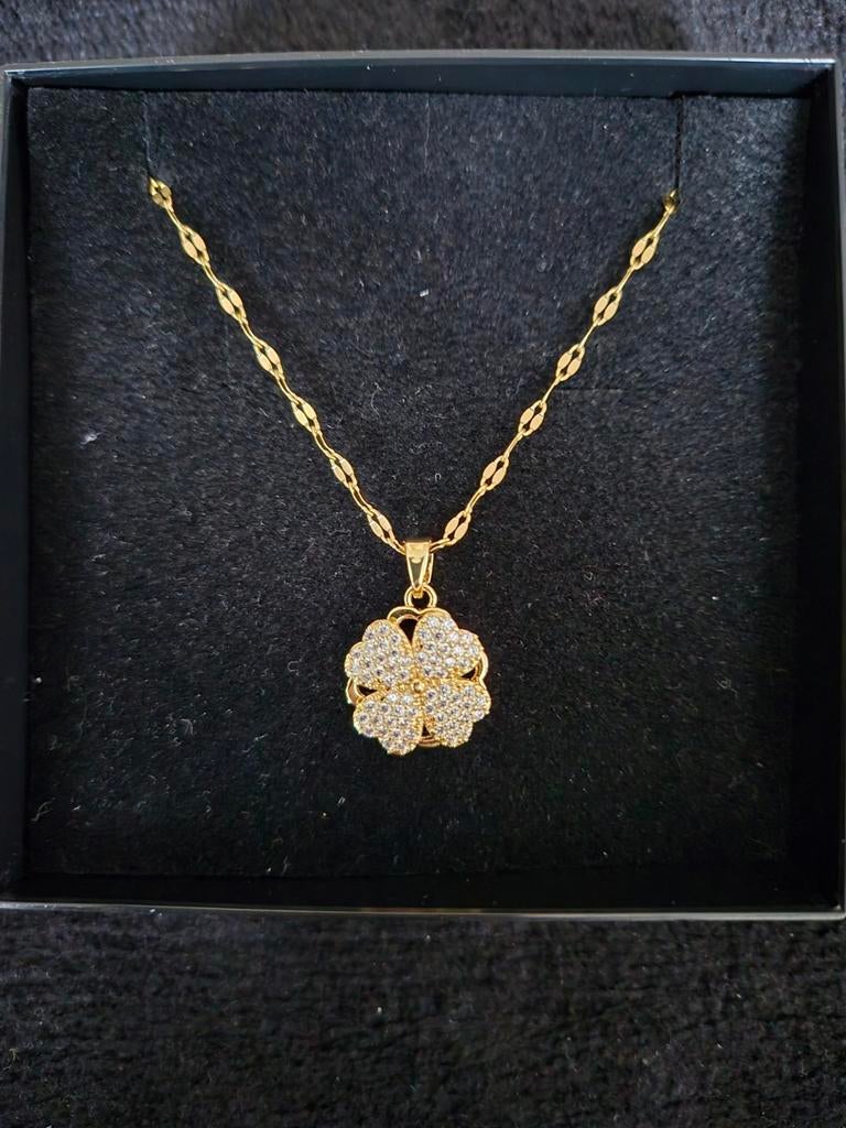 Nieuwe halsketting in stainless steel, Enlèvement ou Envoi, Neuf, Or, Avec pendentif