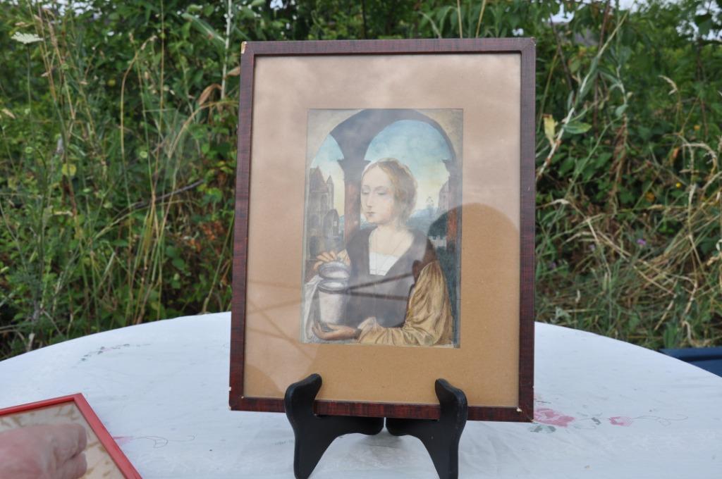 cadre aquarelle femme moyen age, Enlèvement ou Envoi