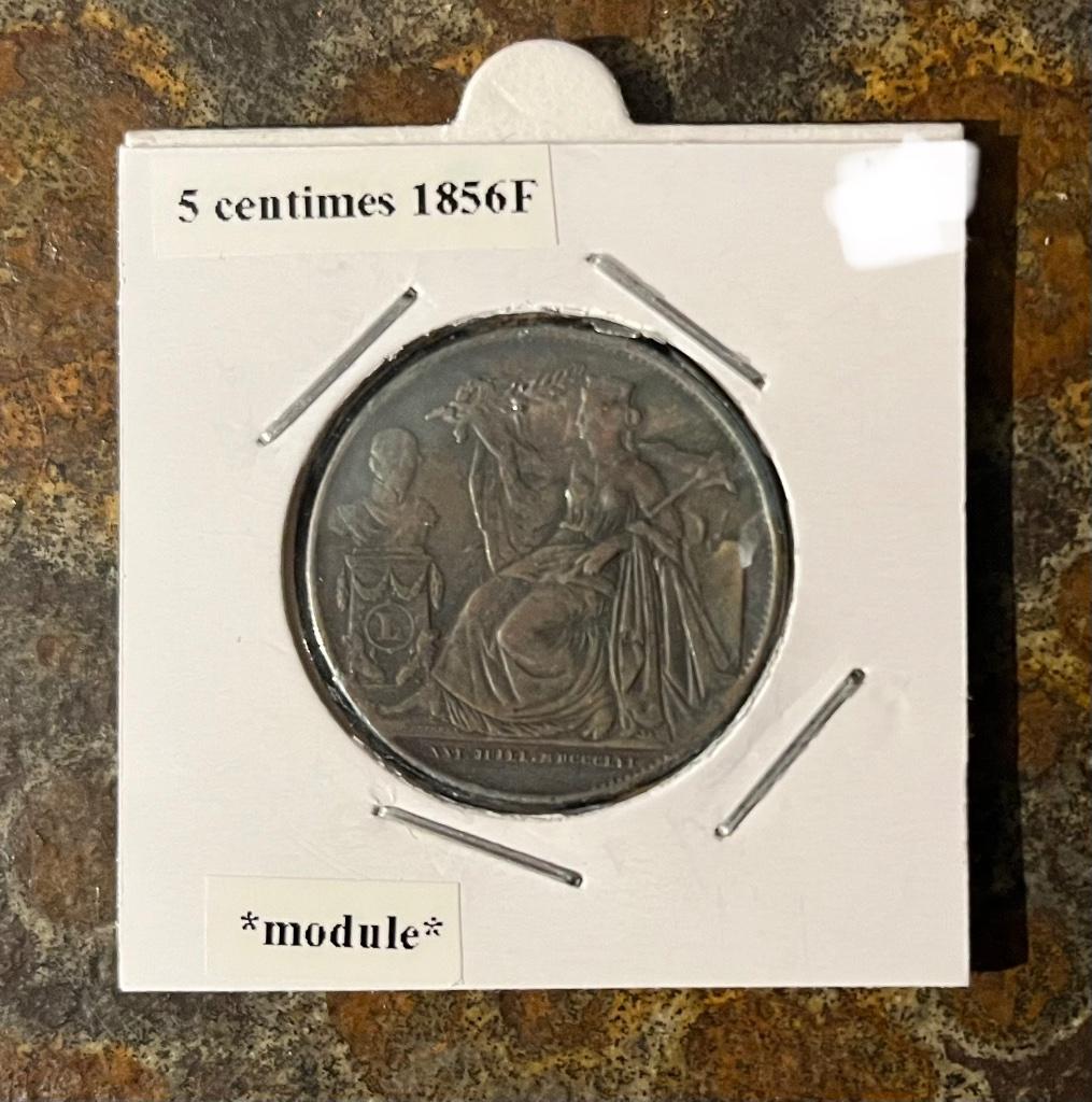 LEOPOLD 1er MODULE 5 centimes 1856 français, Enlèvement ou Envoi