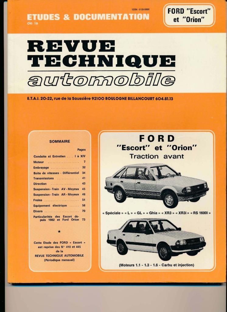 Revue Technique Ford Escort et Orion, traction avant, Enlèvement ou Envoi