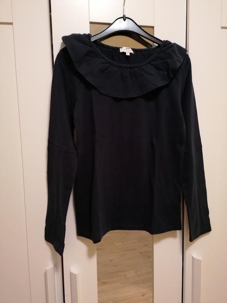 T-shirt bleu manches longues col Pierrot NEUF Cyrillus (14), Neuf, Enlèvement ou Envoi, Cyrillus, Taille 34 (XS) ou plus petite