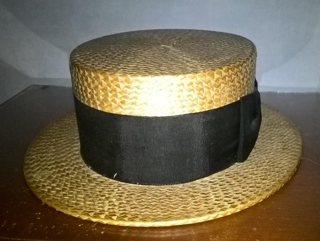 mooie vintage stro hoed  merk modern maat 55, Enlèvement ou Envoi, Comme neuf, Chapeau