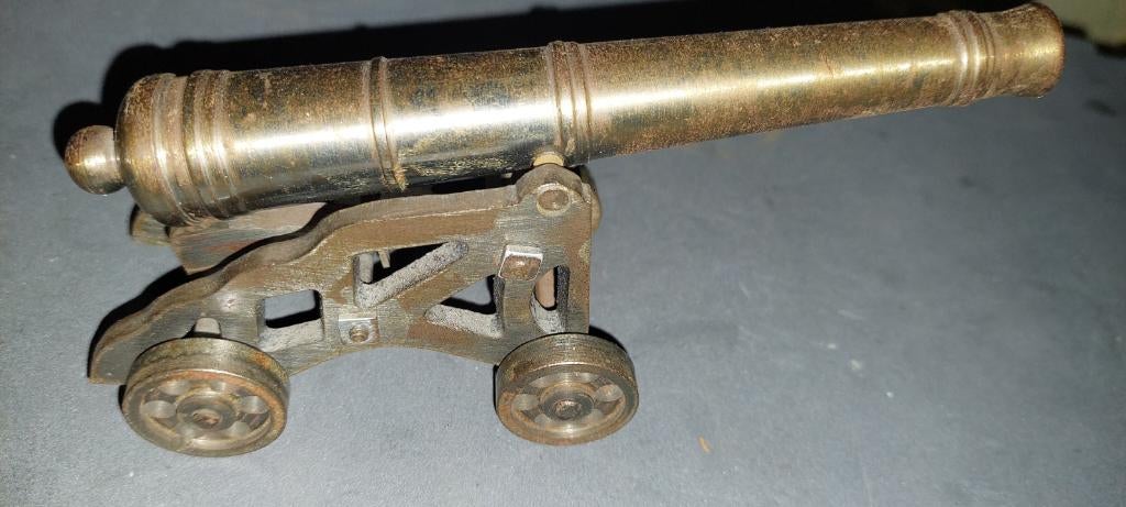 Antiek decoratief kanon – messing & gietijzer (zwaar), Ophalen of Verzenden, Zo goed als nieuw, Overige typen