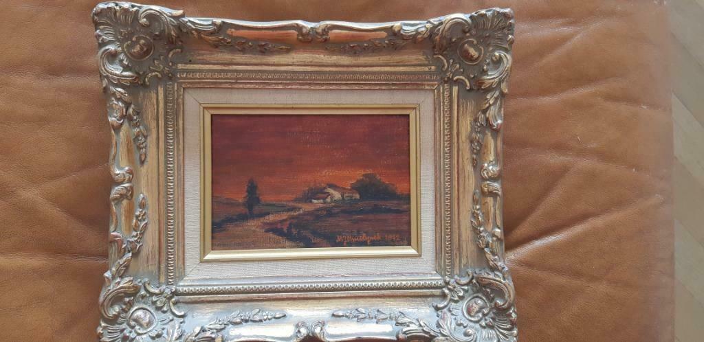 tableau 16x11cm avec beau cadre classique, Antiquités & Art, Enlèvement ou Envoi