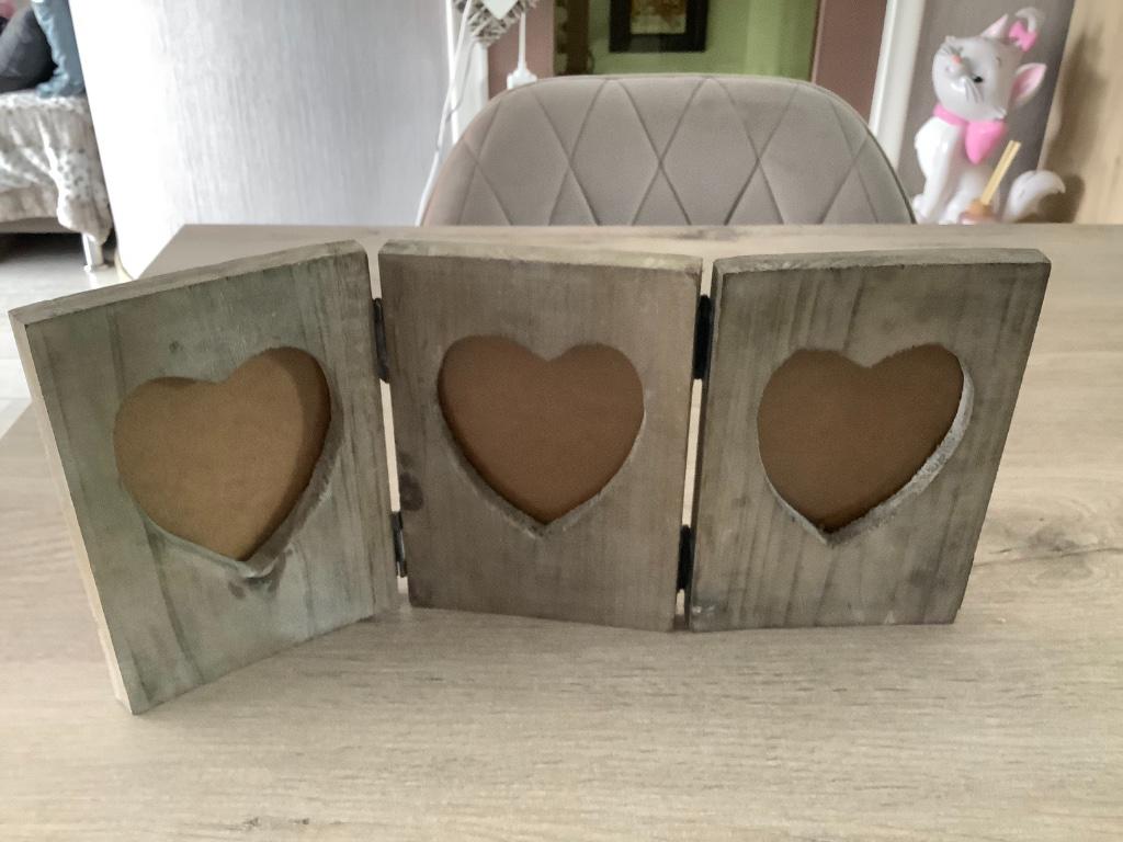 Cadre photo en bois avec trois panneaux (17x36 cm), Maison & Meubles, Accessoires pour la Maison | Autre, Comme neuf, Enlèvement ou Envoi