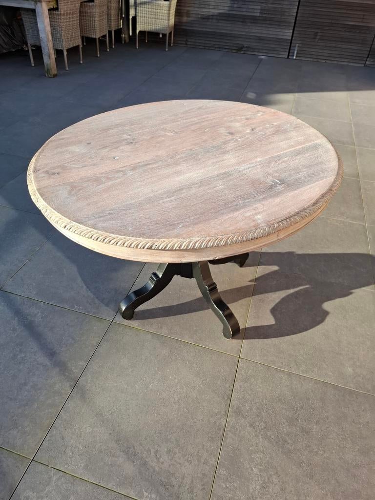 Gerestaureerde antieke ovale mechelse tafel, Huis en Inrichting, Ophalen, Gebruikt, 100 tot 150 cm, Eikenhout
