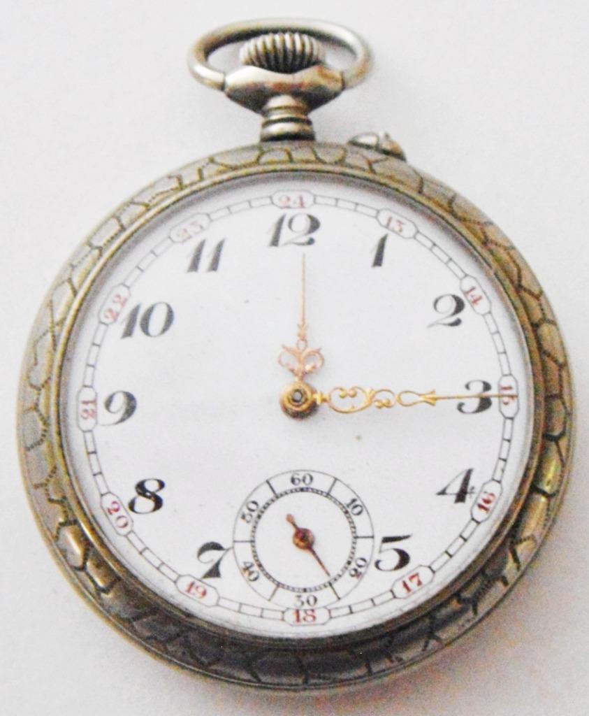 Montre poche homme vintage en maillechort, chiffres árabes, Collections, Enlèvement ou Envoi, Utilisé