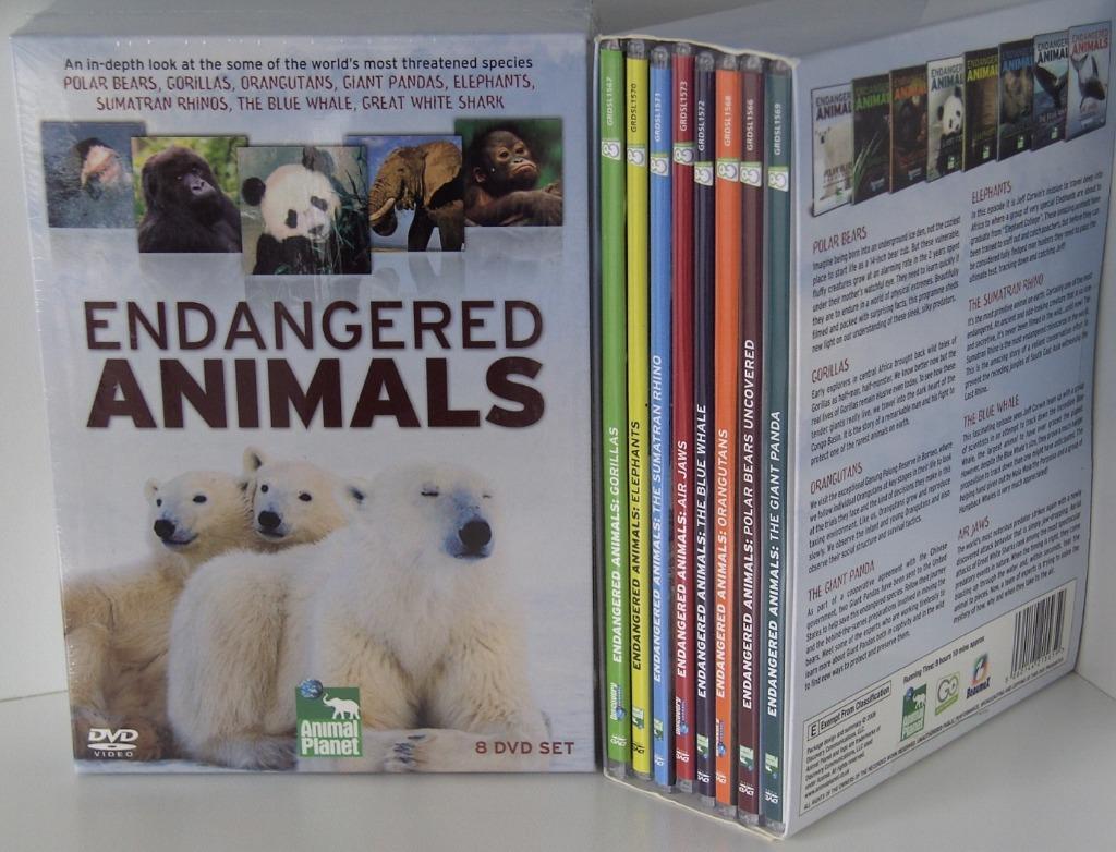 BESCHERMDE DIEREN 8 DVD BOX NIEUW ANIMAL PLANET ENDANGERED, Cd's en Dvd's, Dvd's | Documentaire en Educatief, Nieuw in verpakking