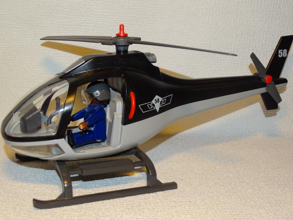 Playmobil zwarte politiehelicopter, Kinderen en Baby's, Speelgoed | Playmobil, Ophalen of Verzenden, Gebruikt
