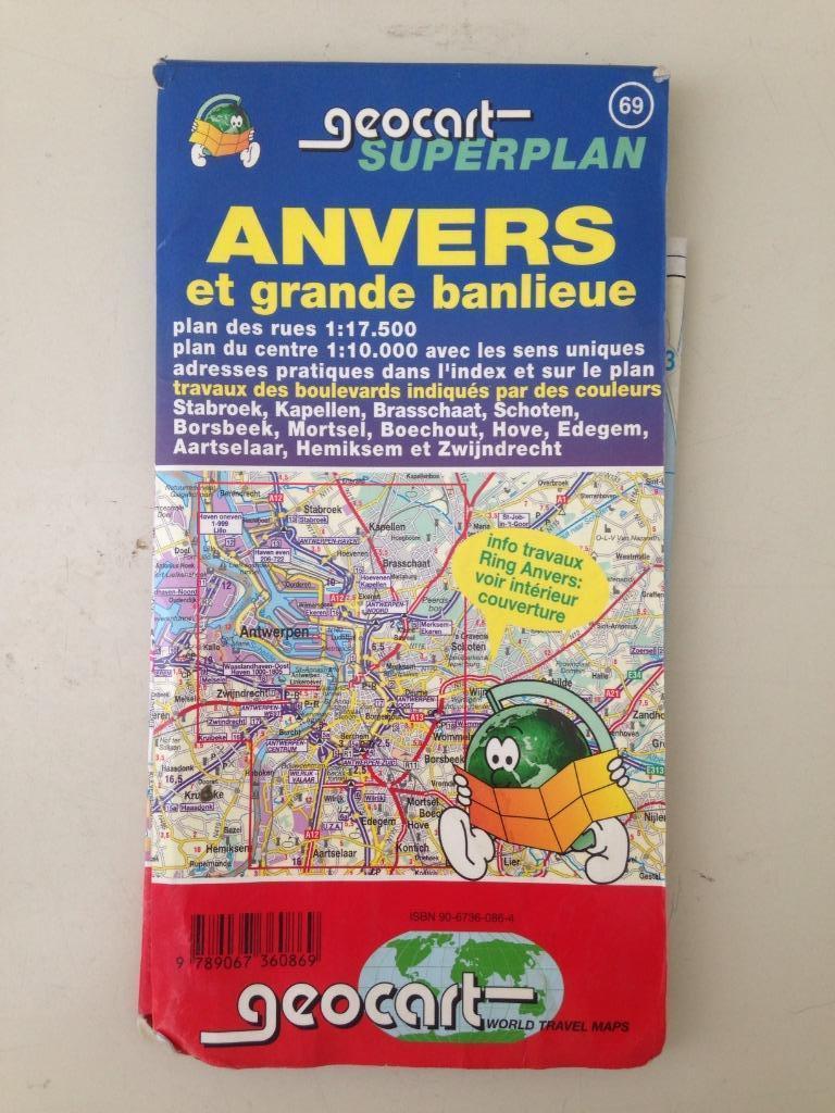 Carte Routière Anvers et Grande Banlieue Geocart Superplan, Enlèvement ou Envoi