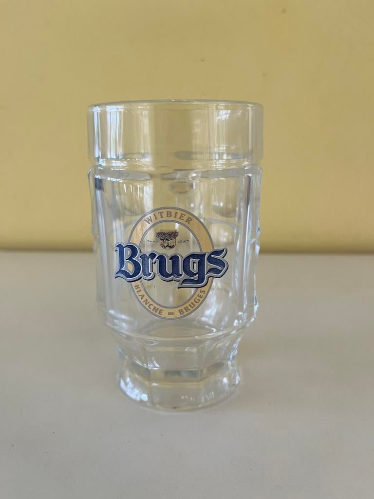 Brugs mok glas 33 cl, Ophalen of Verzenden, Zo goed als nieuw