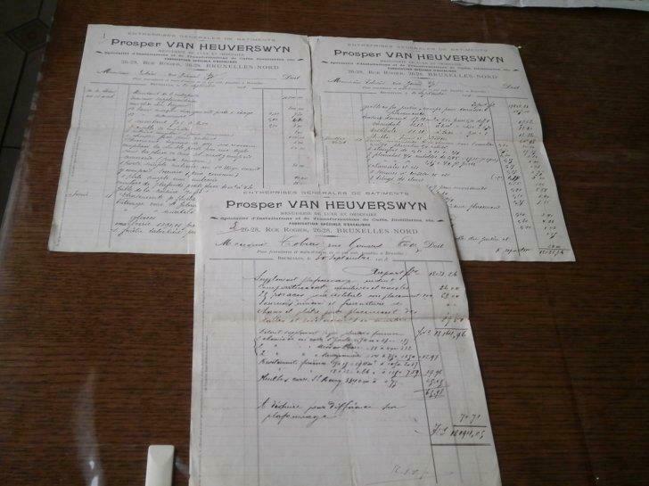 factures de menuiserie de 1908..., Utilisé