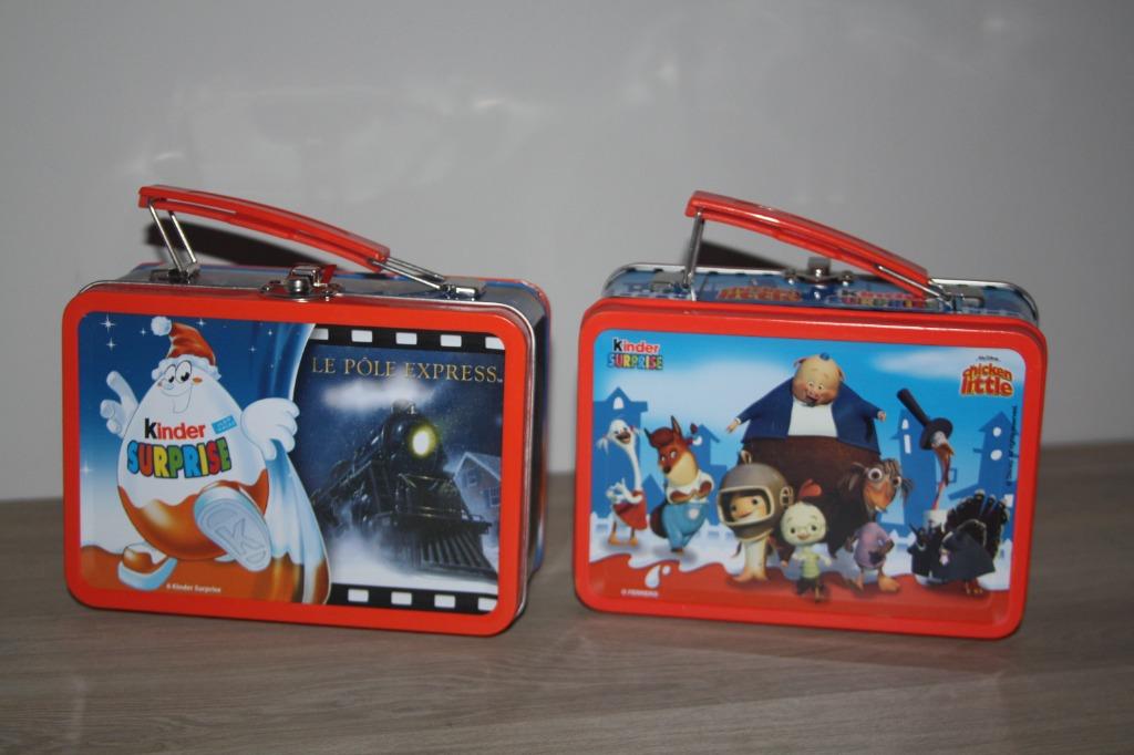 2x blik koffertjes ,Disney ,kinder surprise ,Le pole express, Ophalen of Verzenden, Overige figuren, Zo goed als nieuw, Overige typen