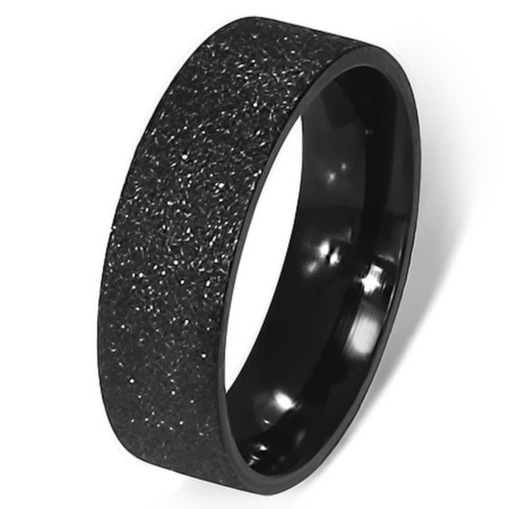 Bague homme acier sablé noir - 5 mm, Bijoux, Sacs & Beauté, Bagues, Neuf, Enlèvement ou Envoi, Fer ou Acier, Homme