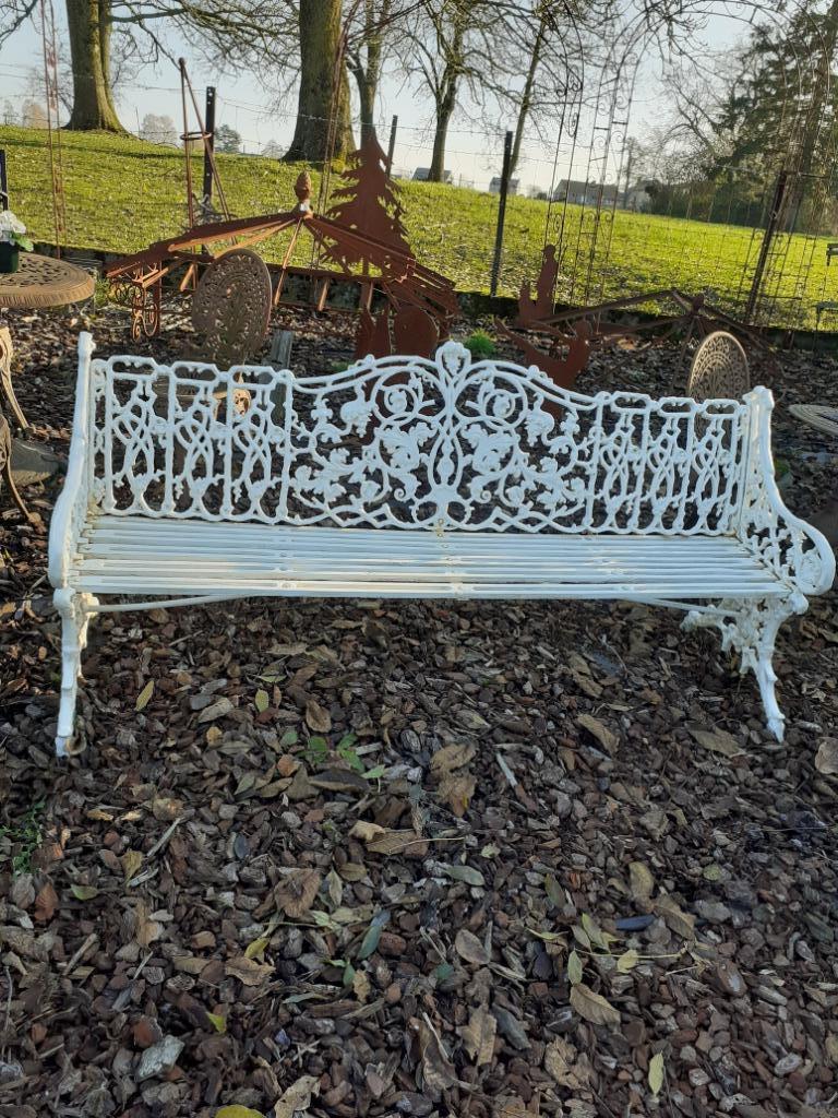 Grand et superbe banc de jardin en fonte patinée, Enlèvement, Comme neuf, Autres matériaux