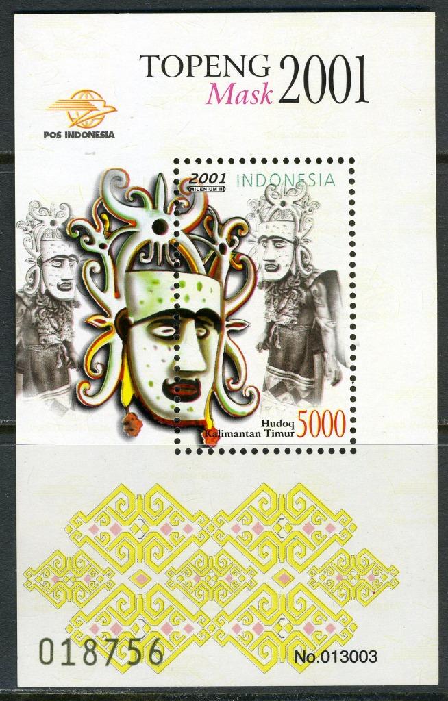 INDONESIE: ZB 2172 MNH Blok 188 2001 Indonesische Maskers, Ophalen of Verzenden, Postfris, Zuidoost-Azië