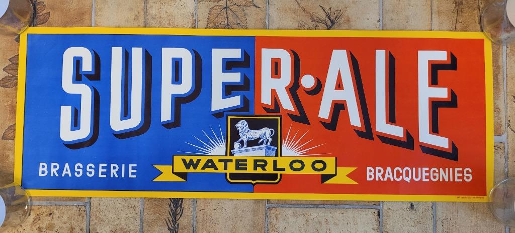 Waterloo Super-Ale bierreclameposter, Verzamelen, Merken en Reclamevoorwerpen, Ophalen of Verzenden, Gebruikt, Reclamebord
