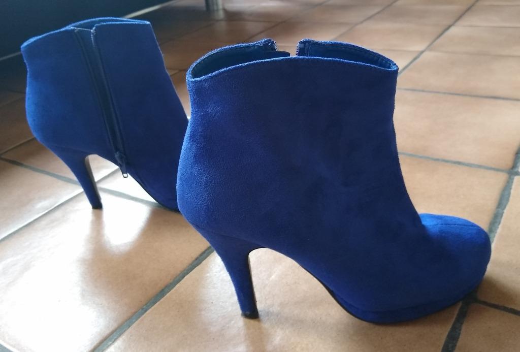 Bottines en cuir, bleu vif, marque 2-Bizzy, taille 38, Neuf, Enlèvement, Boots et Botinnes, Bleu