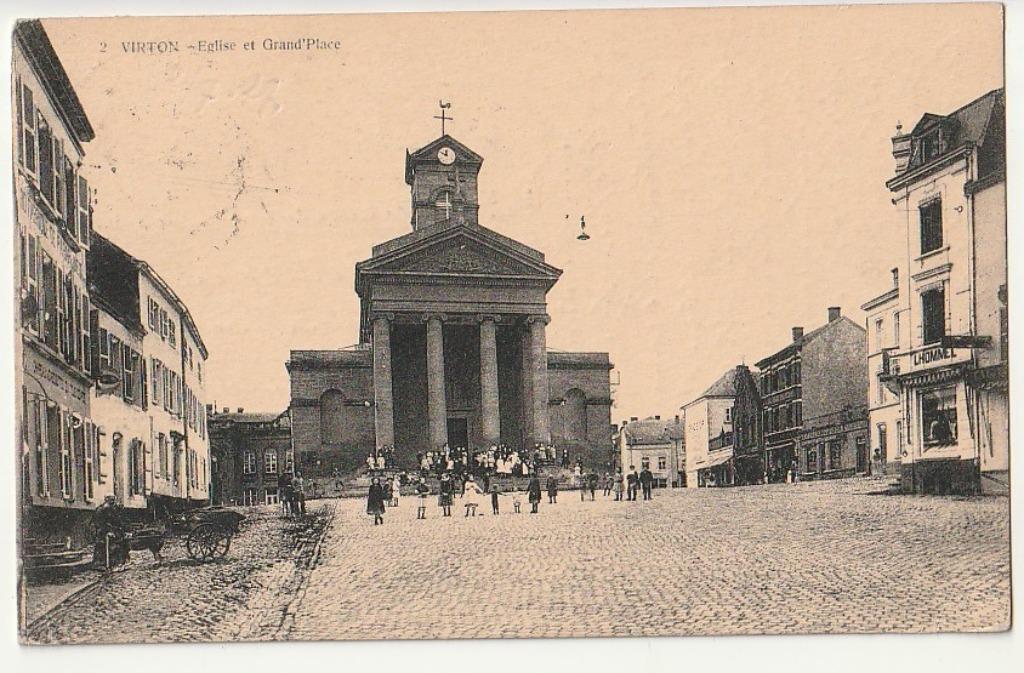 Virton Eglise et Grand'Place (animée), Collections, Envoi, Affranchie, Luxembourg