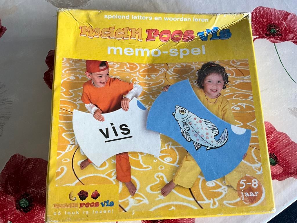 Memo spel maan vis roos, Ophalen, Gelezen