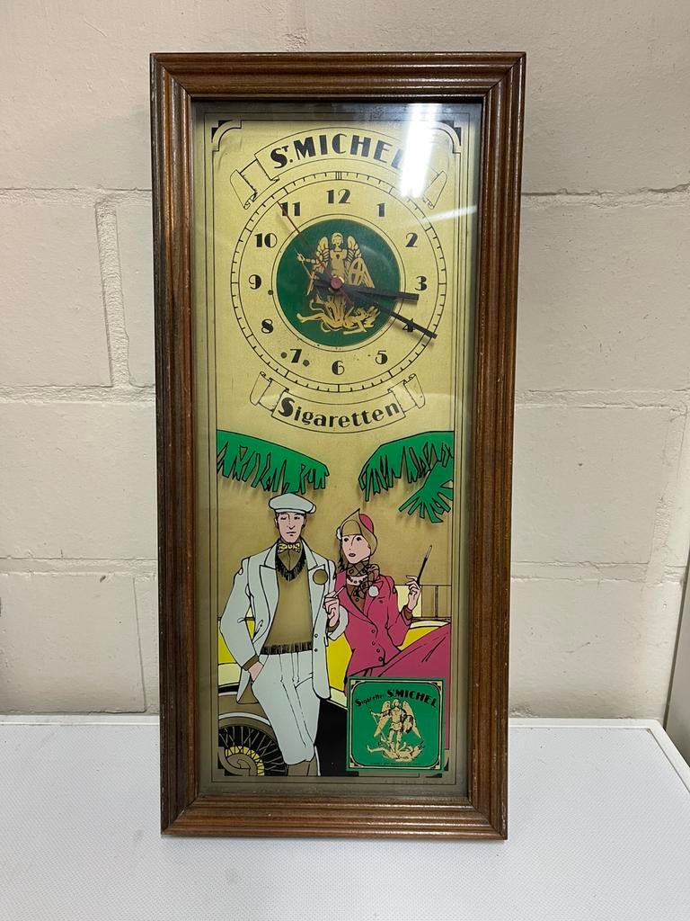 St michel sigaretten klok 1980, Verzamelen, Merken en Reclamevoorwerpen, Ophalen, Zo goed als nieuw