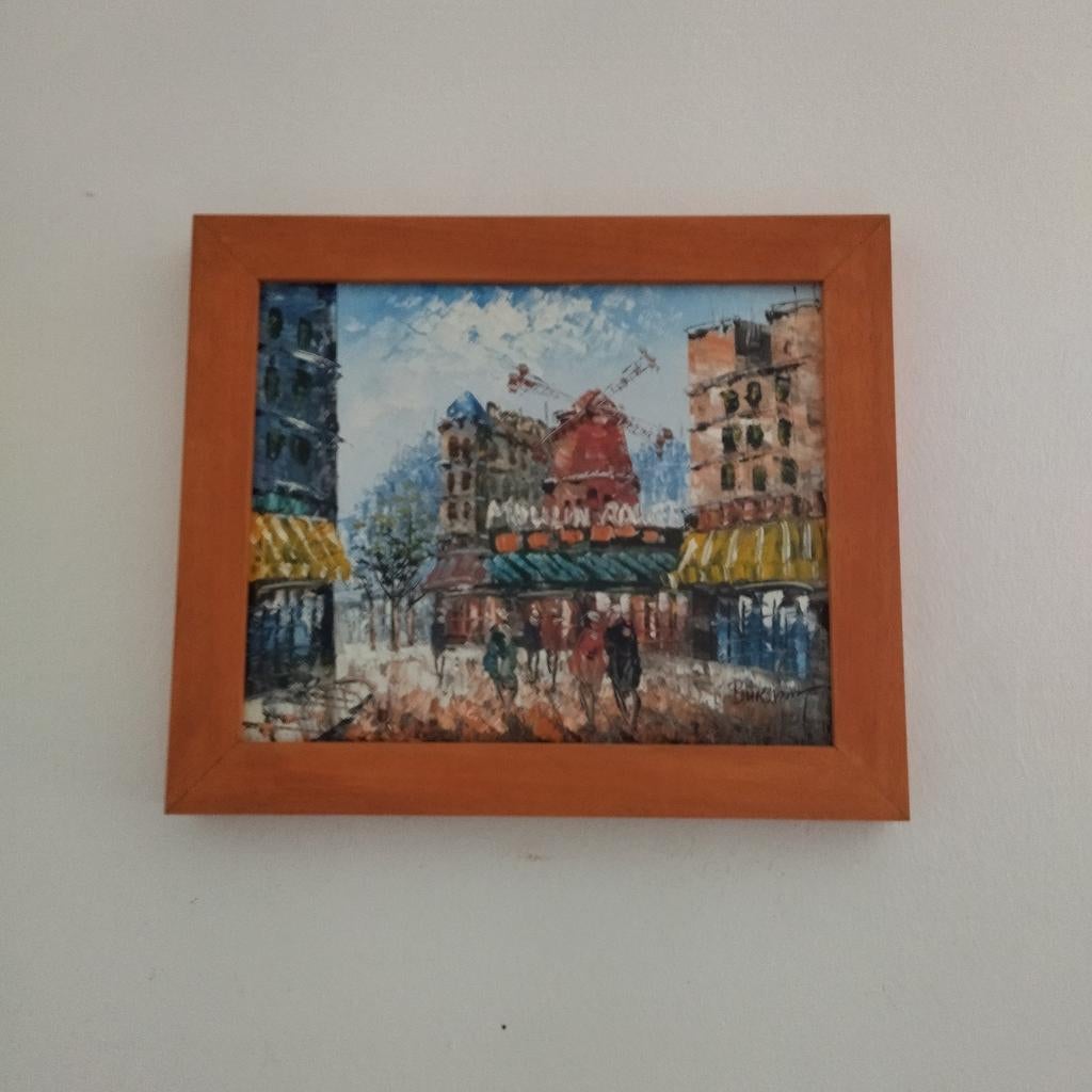 Moulin Rouge Paris schilderij, Antiek en Kunst, Kunst | Schilderijen | Modern, Ophalen of Verzenden