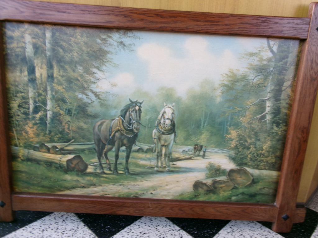 schilderij  boerenpaarden aan het werk, Ophalen