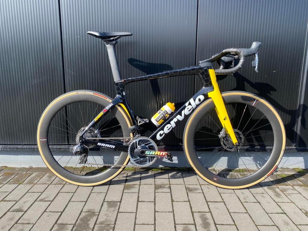 Carbon racefiets – teamkleur geel/zwart – SRAM RED maat 58 L, Ophalen, Zo goed als nieuw, Carbon