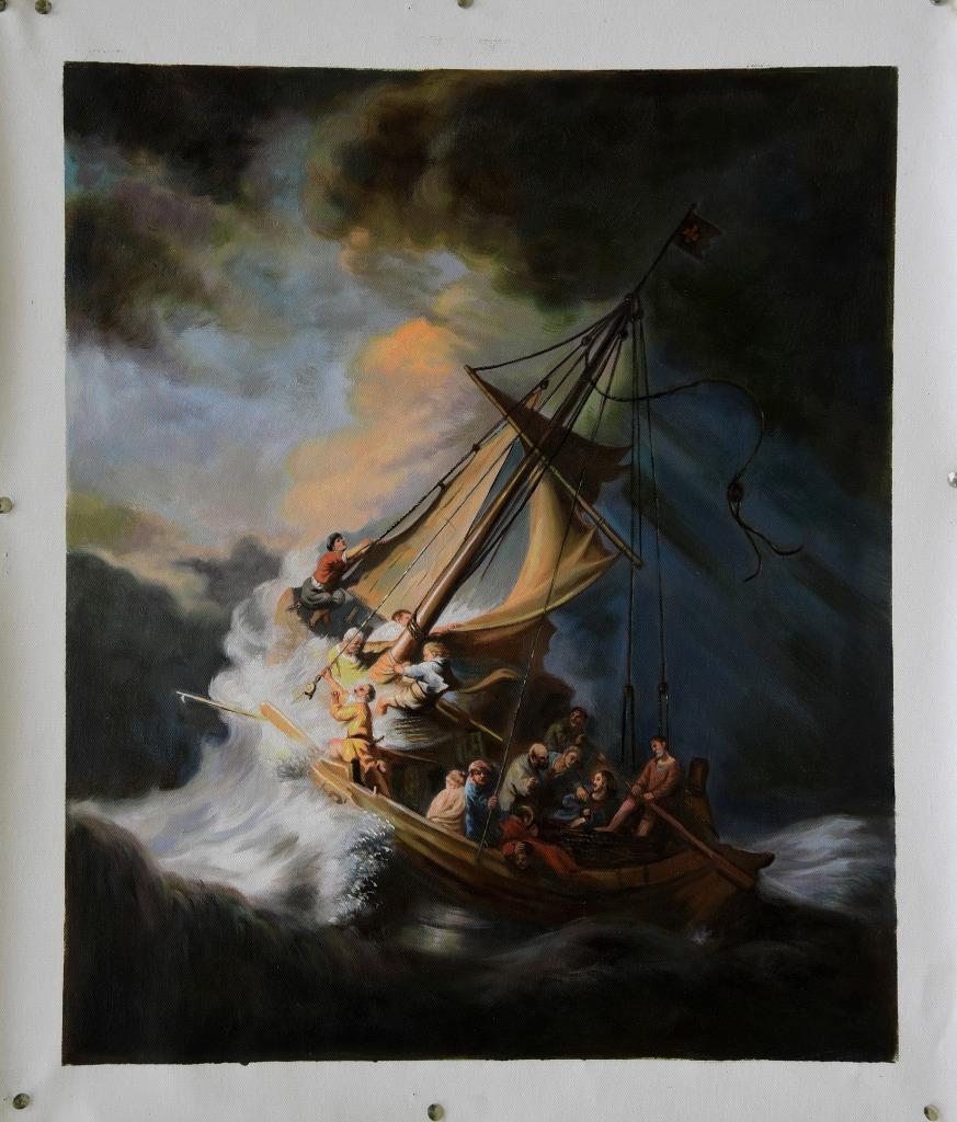 Olieverf replica Rembrandt: Christus op het meer van Galilea, Verzenden