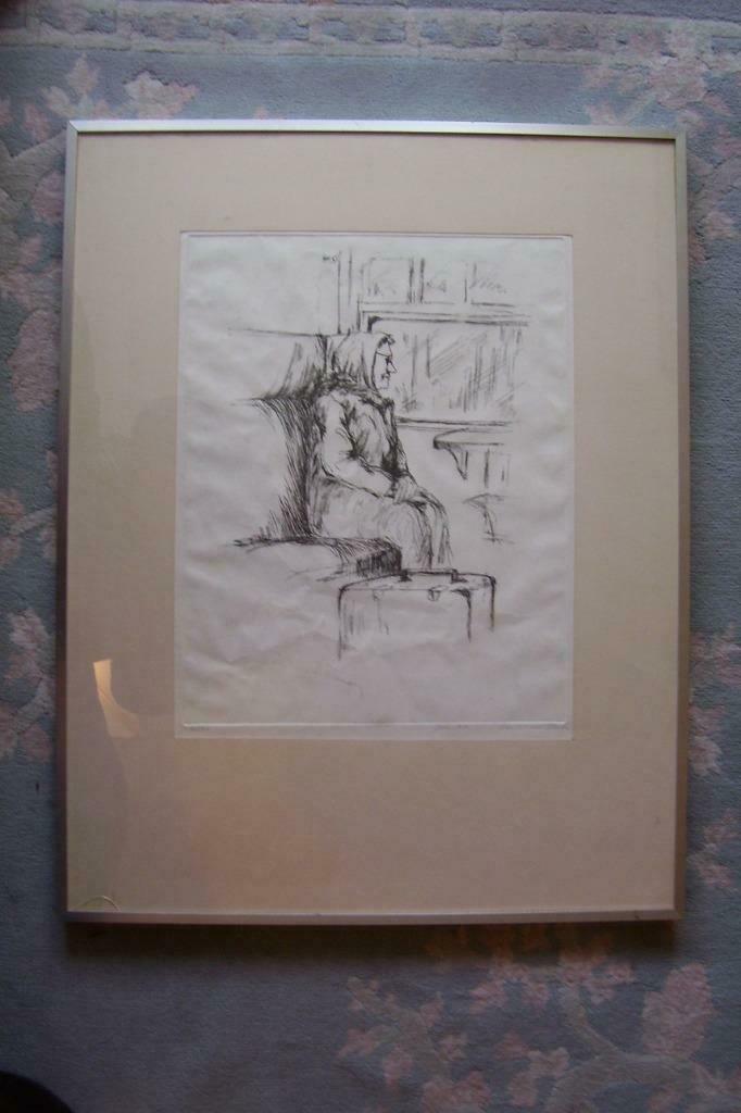 grote tekening van Marleen Van Beeumen, Antiek en Kunst, Kunst | Etsen en Gravures, Ophalen