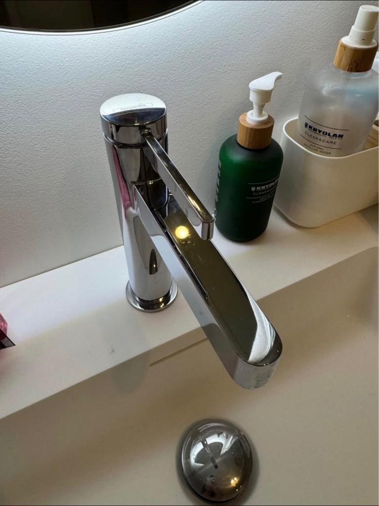 Nieuwe wastafelkraan van Hans Grohe, Doe-het-zelf en Bouw, Ophalen, Nieuw, Chroom, Kraan