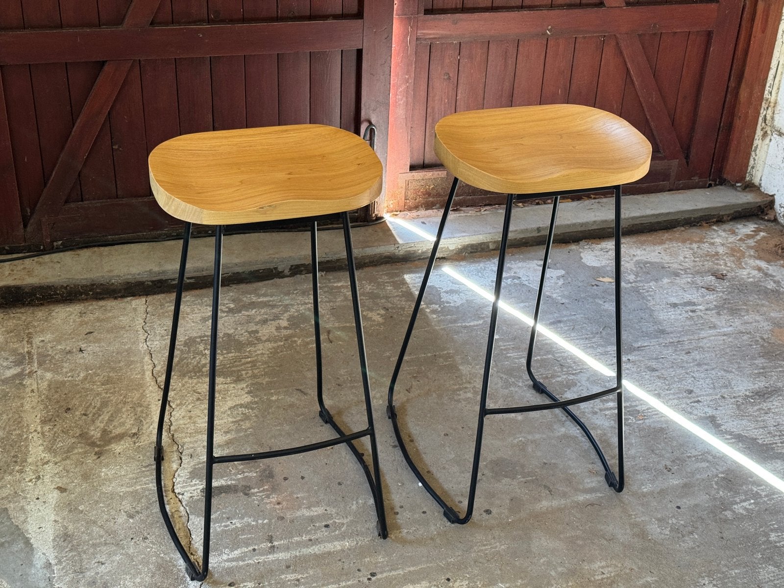 2x Houten barkrukken (Nieuw), Huis en Inrichting, Ophalen, Zo goed als nieuw