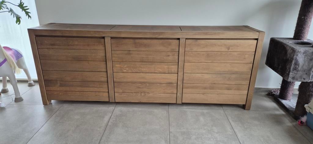 Dressoir massief eik, Huis en Inrichting, Ophalen, Eikenhout, Zo goed als nieuw, 200 cm of meer